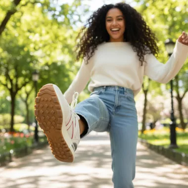 Adidasi dama casual albi cu rosu 30664 N6-2